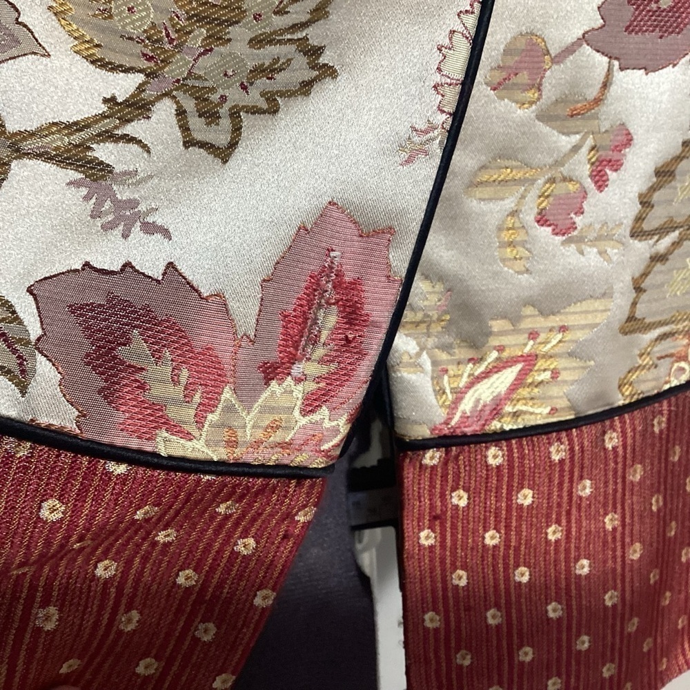 August Max Silk Floral Jacquard Jacket Size 4 Autumnal Sophisticated Chic Fall - Picture 11 of 15
